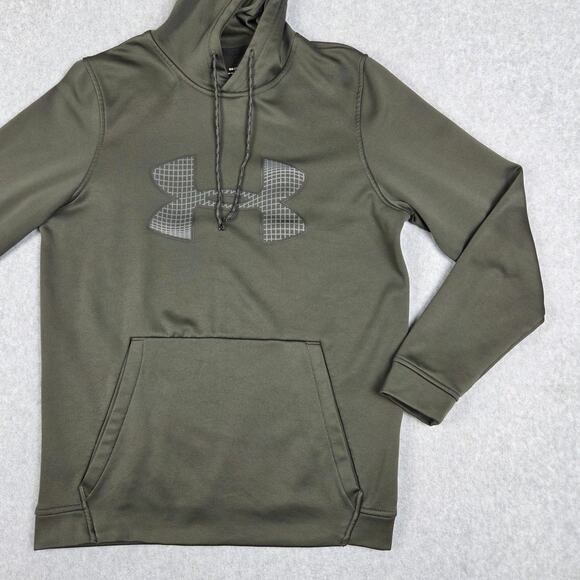 Under Armour Hoodie Mens Size Small Big Logo Dark Forest Green - Picture 5 of 14